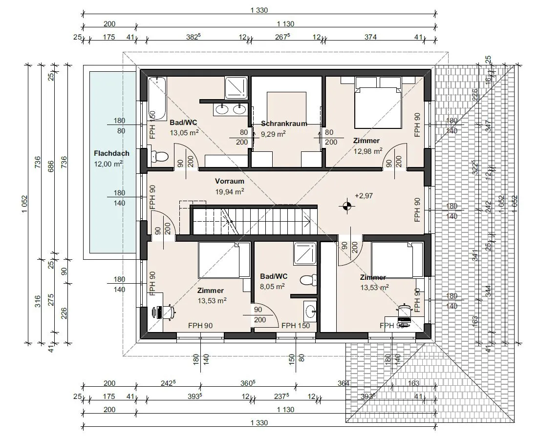 Haus Home Plan Obergeschoss